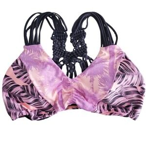 Maaji Purple Reversible Macramé Back‎ Bikini Top